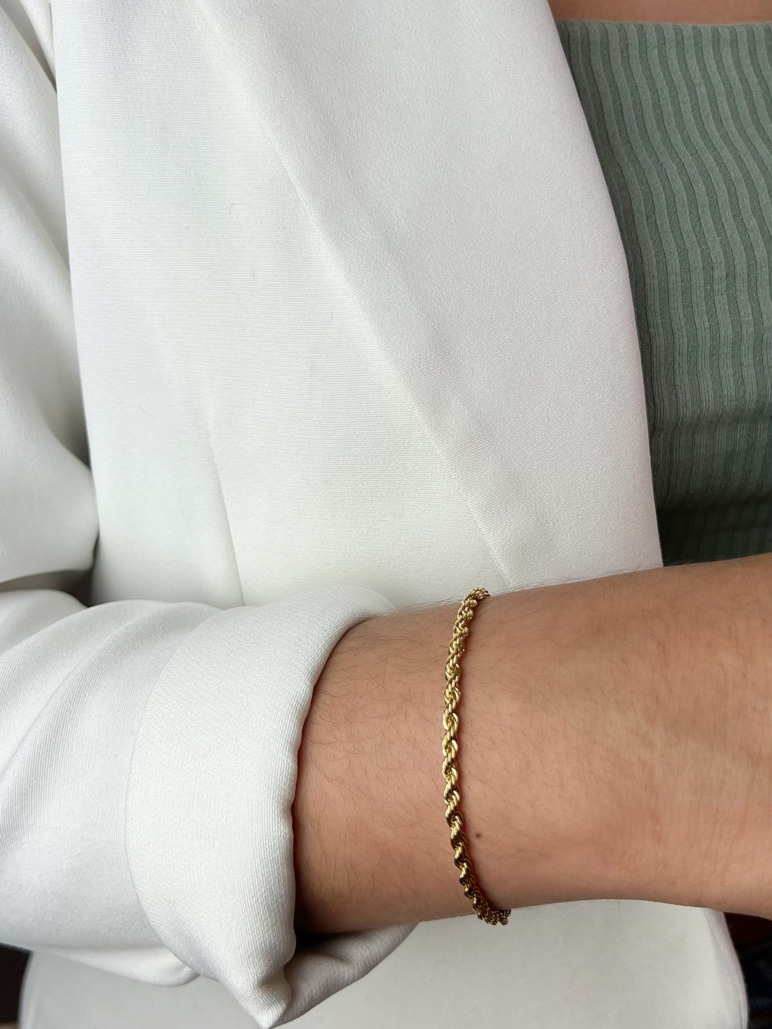 Pulseira Cordão Baiano 3mm Banhado a Ouro 18k