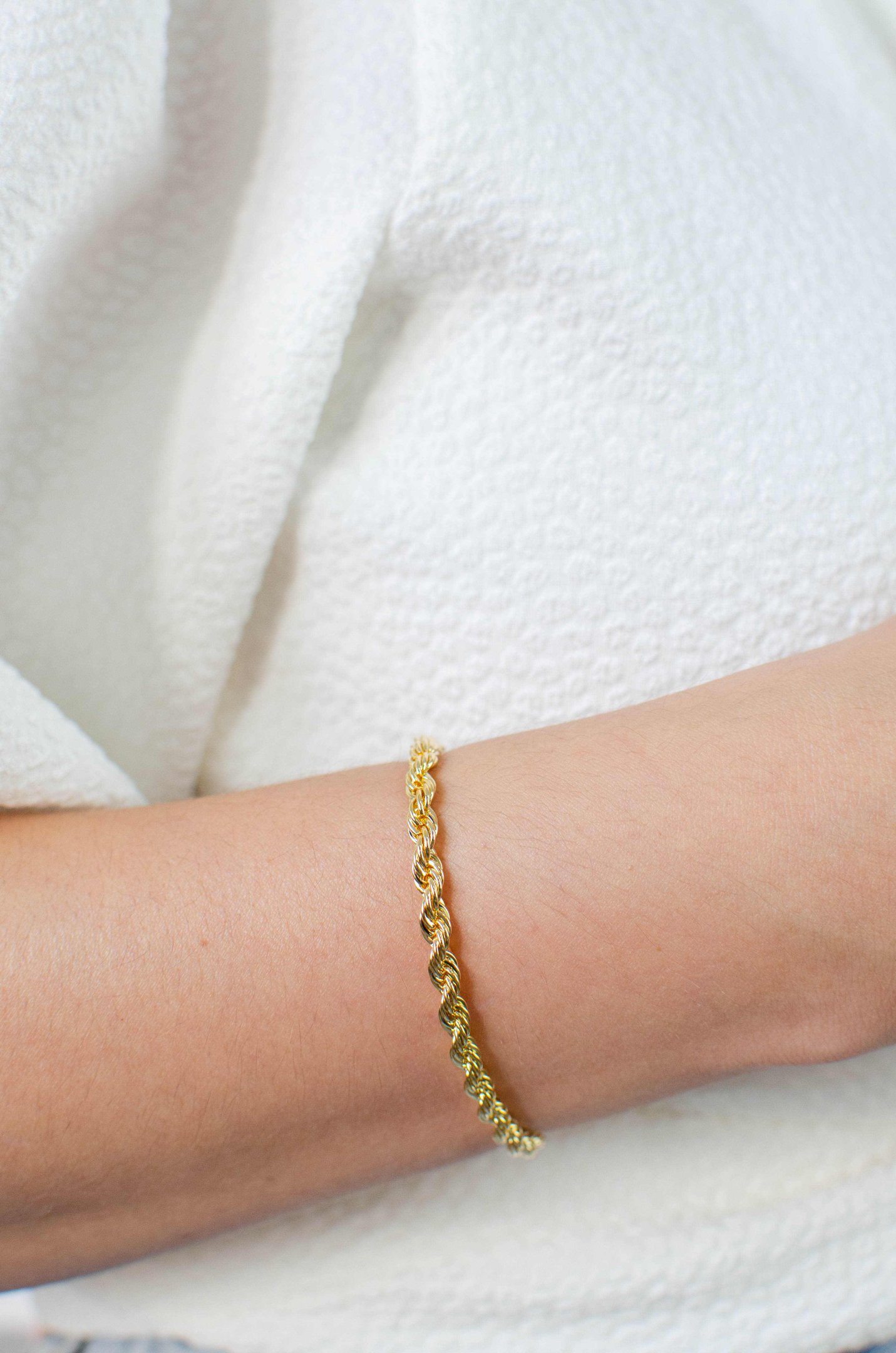 Pulseira Cordão Baiano 4mm Banhado a Ouro 18k