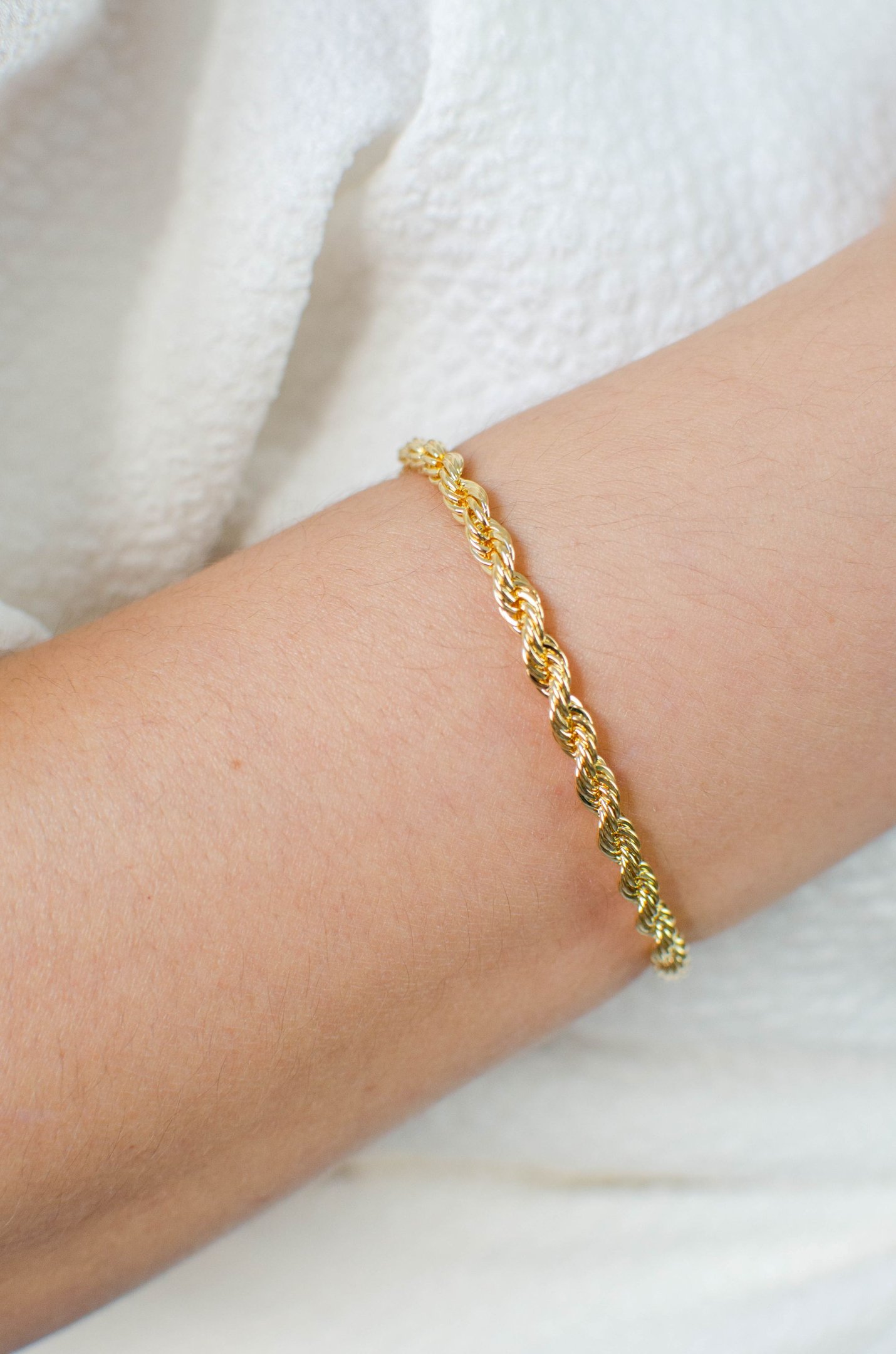 Pulseira Cordão Baiano 4mm Banhado a Ouro 18k