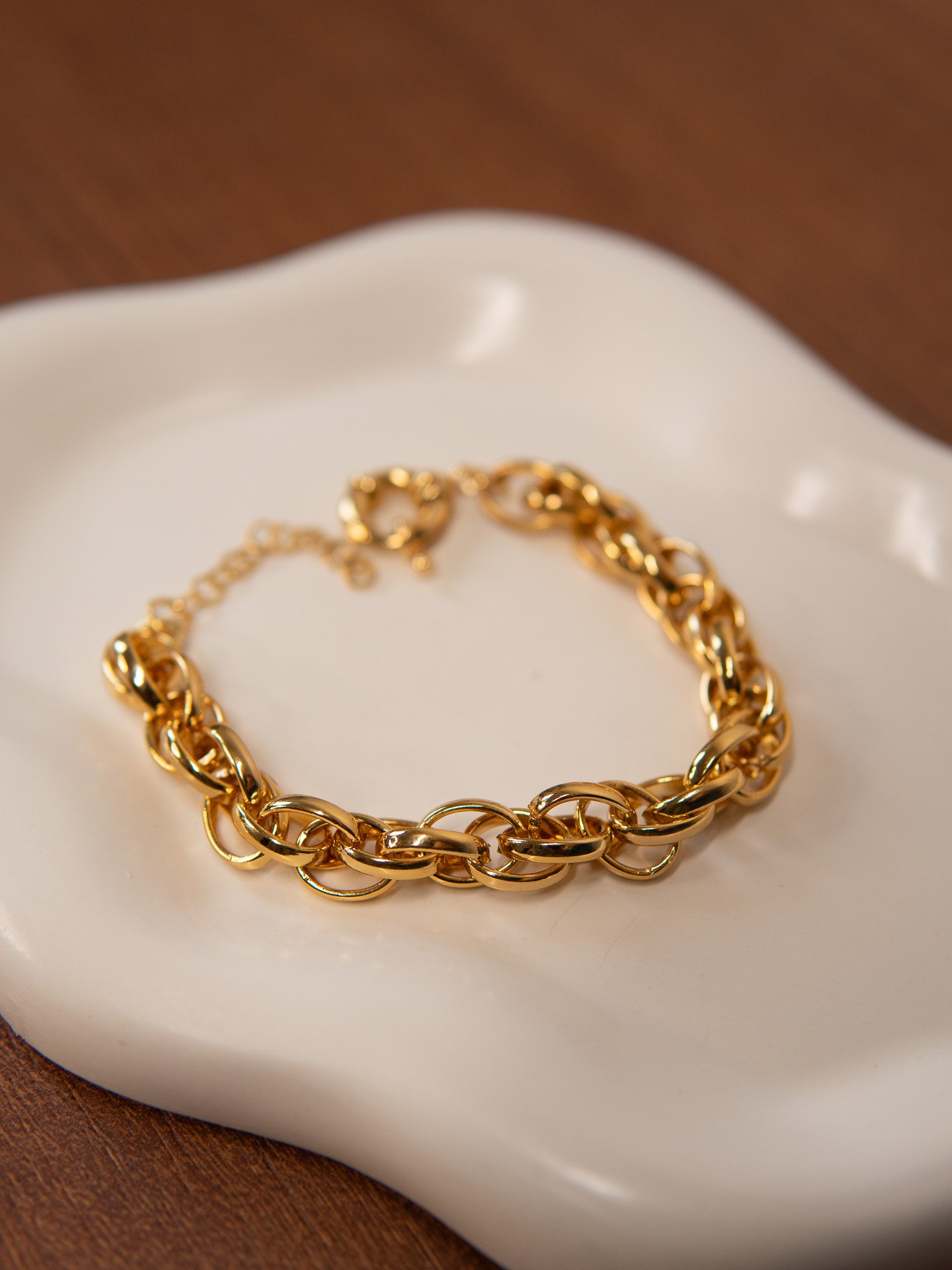 Pulseira Elos Luxo Banhado a Ouro 18k