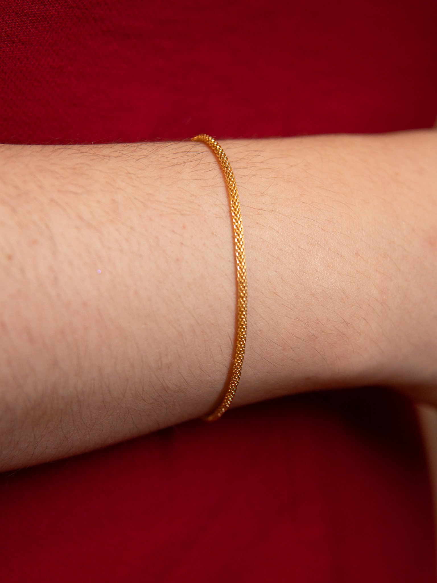 Pulseira Malha trabalhada Banhado a Ouro 18k