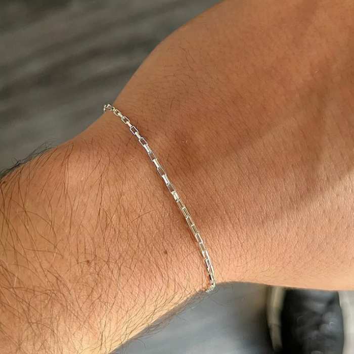 Pulseira Masculina Elo Cartier Prata 925