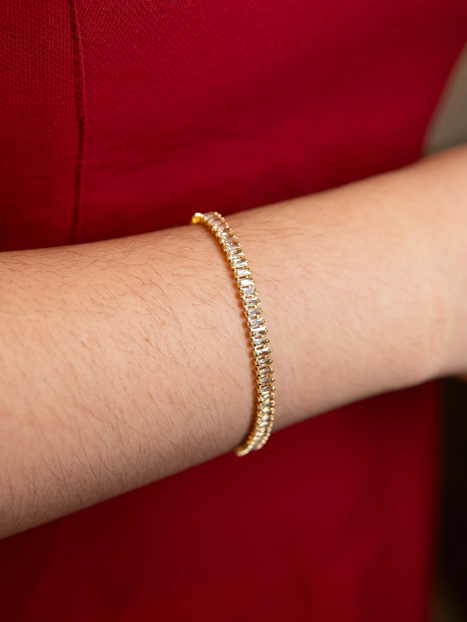 Pulseira Riviera Navetes Banhado a Ouro 18k