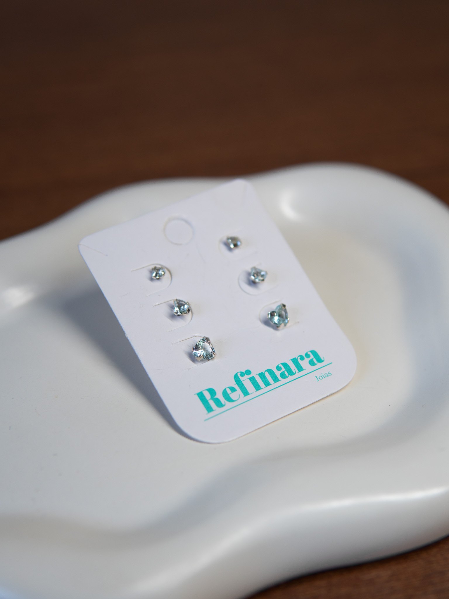 Trio de Brincos Acqua Prata 925