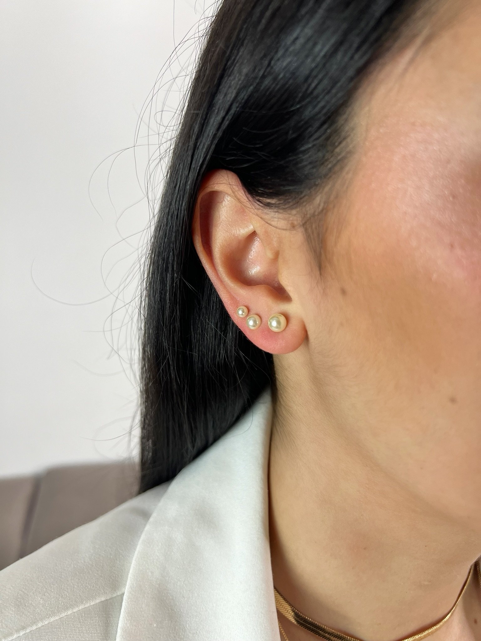 Trio de Brincos Pérolas Banhado a Ouro 18k