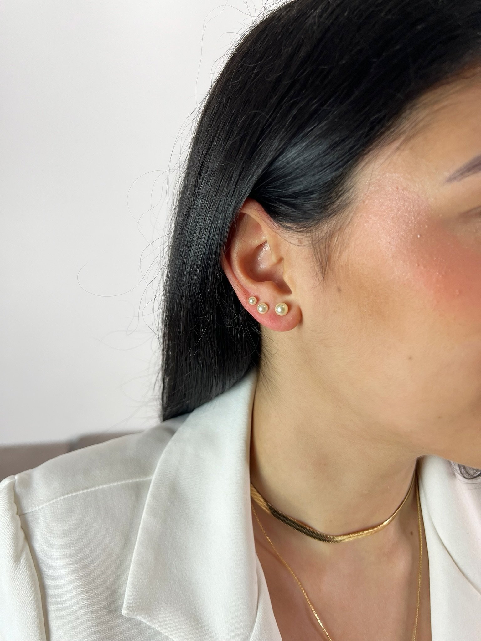 Trio de Brincos Pérolas Banhado a Ouro 18k