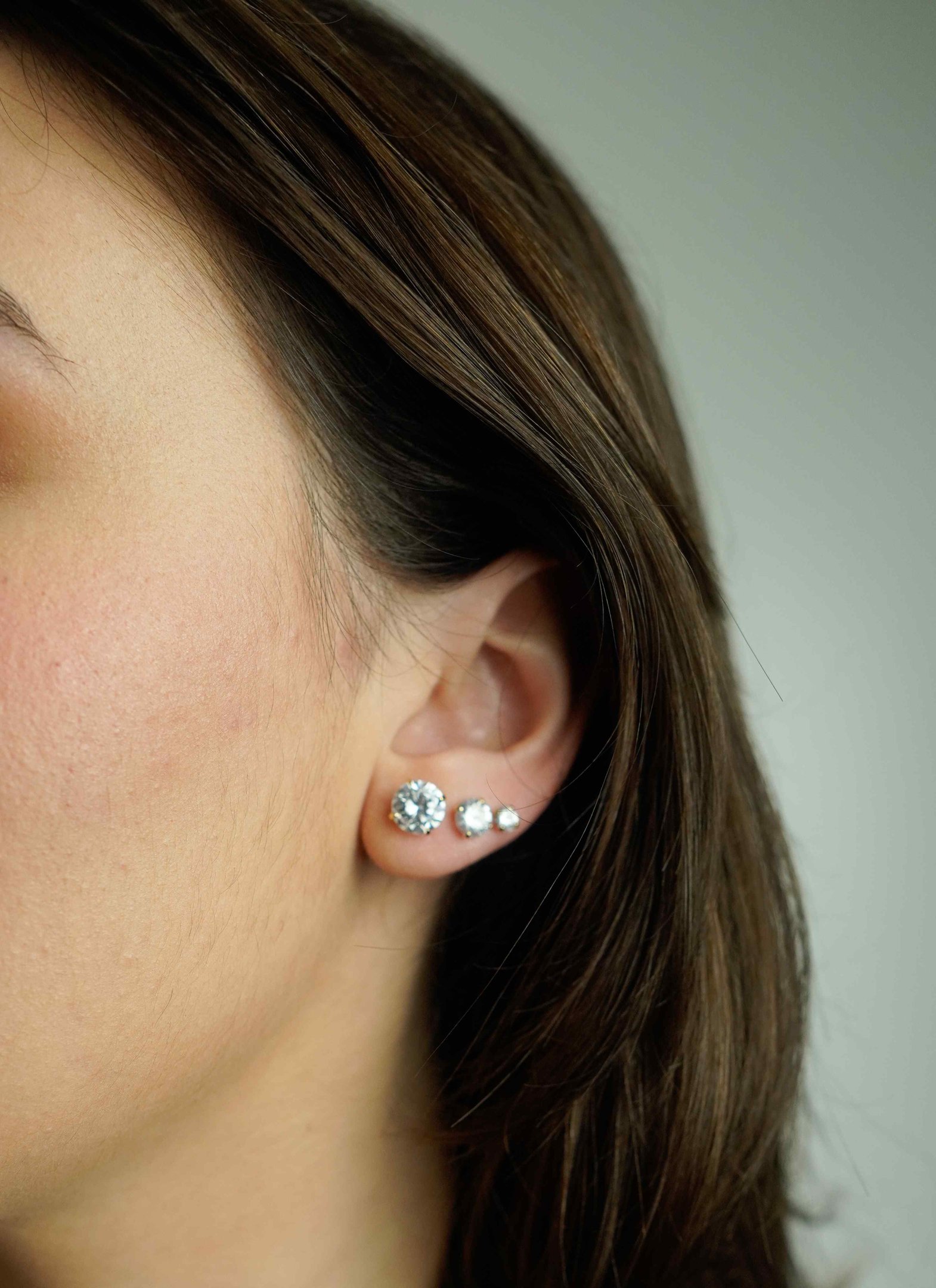 Trio de Brincos Ponto de Luz Banhado a Ouro 18k