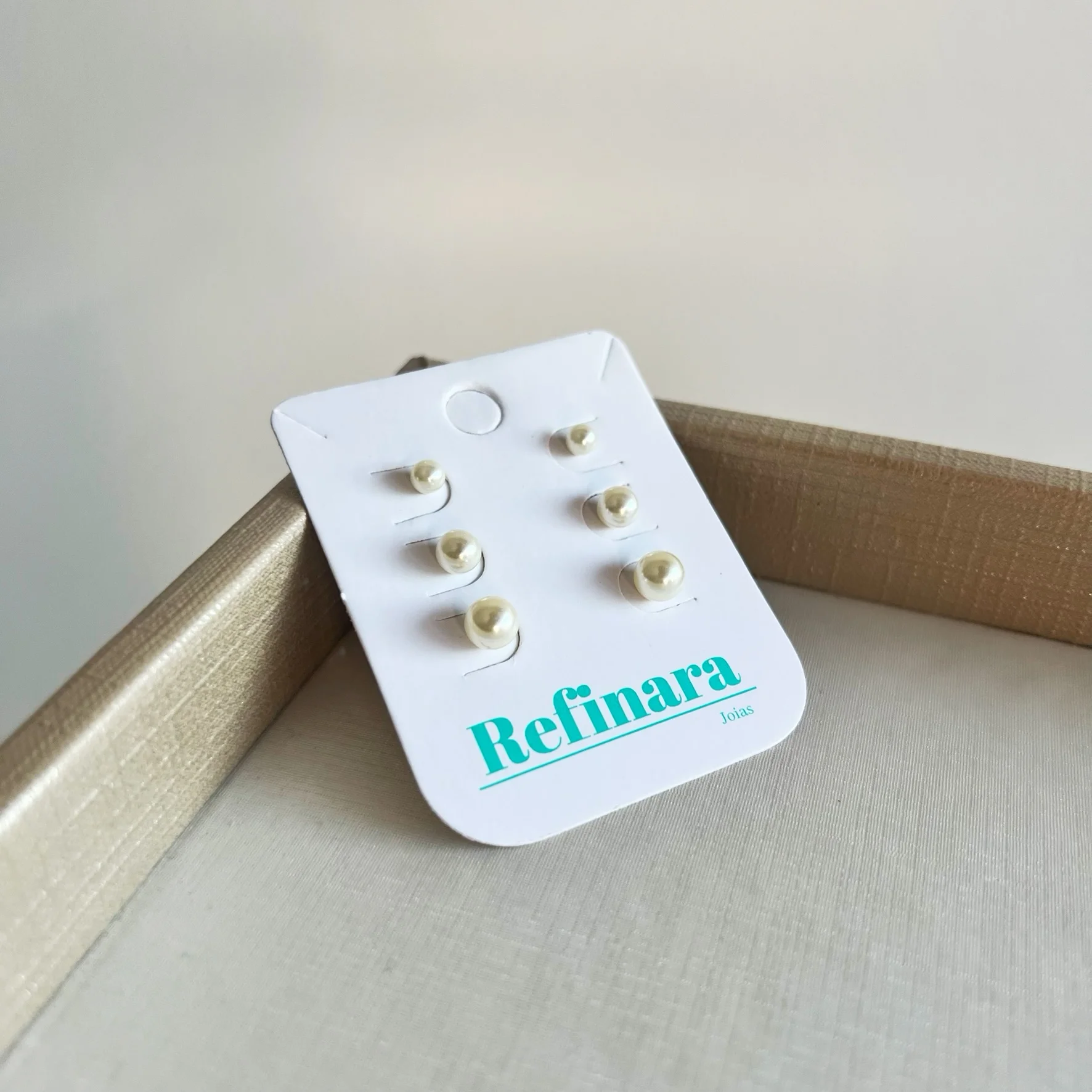 Trio de Pérolas Banhado a Ouro 18k